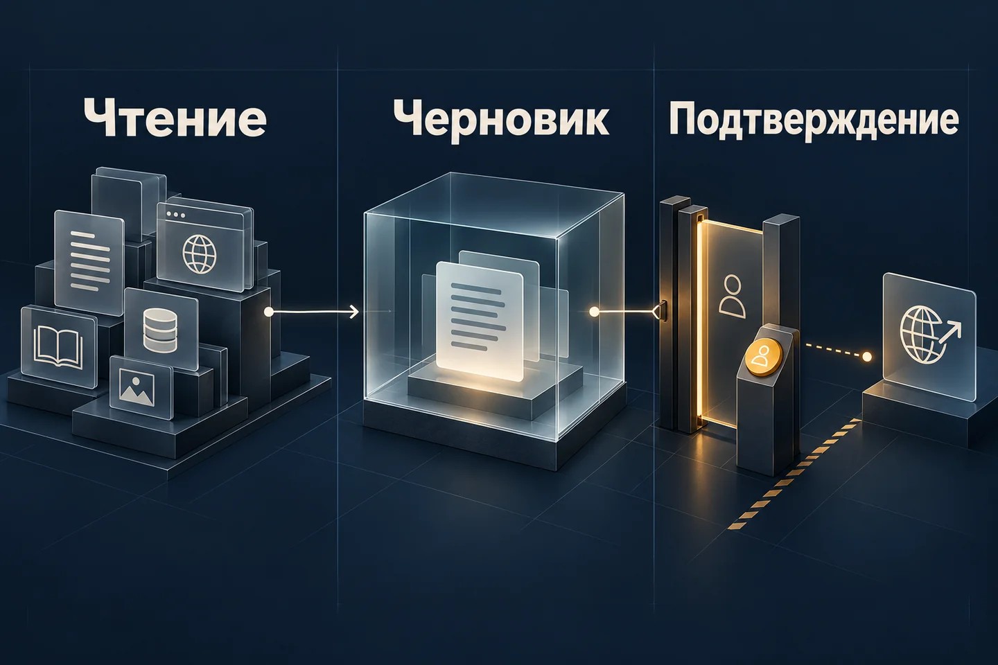 Источники для чтения, изолированная подготовка черновика и отдельный шлюз подтверждения